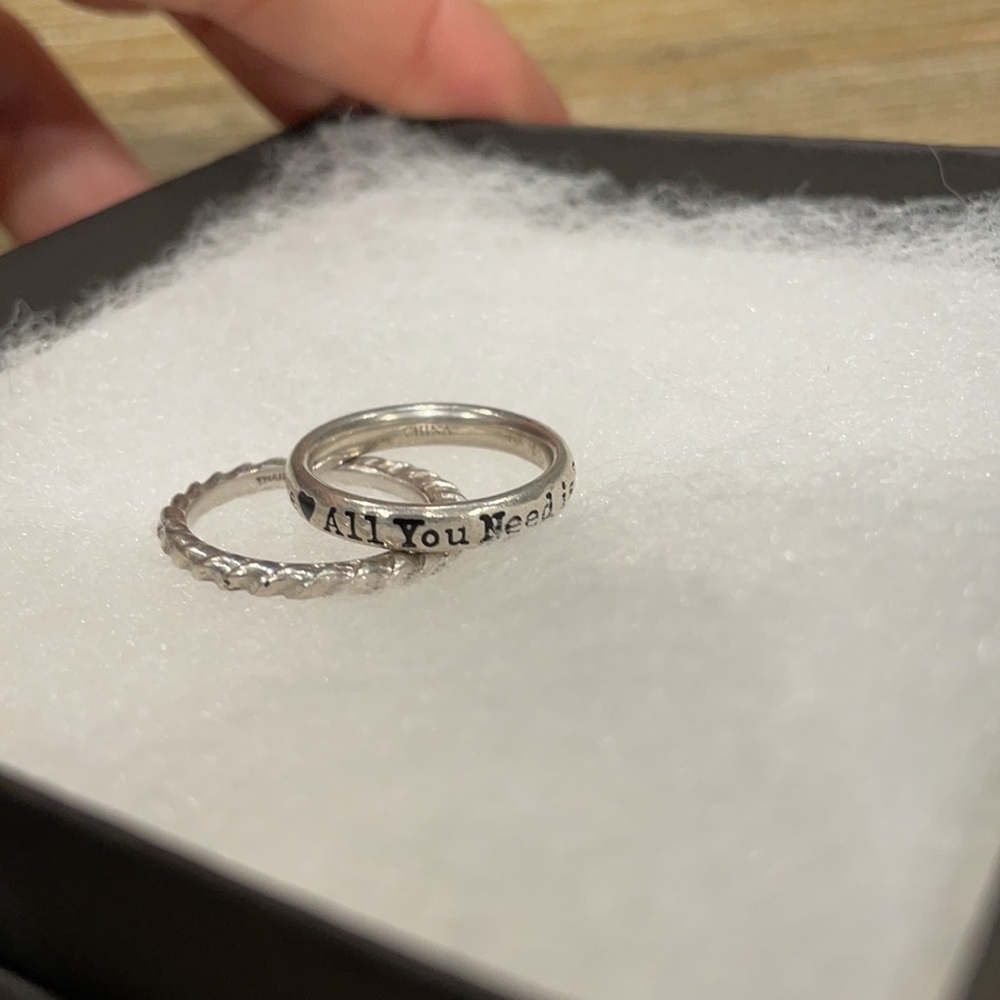 Sterling silver ring stack - Picture 2 of 4